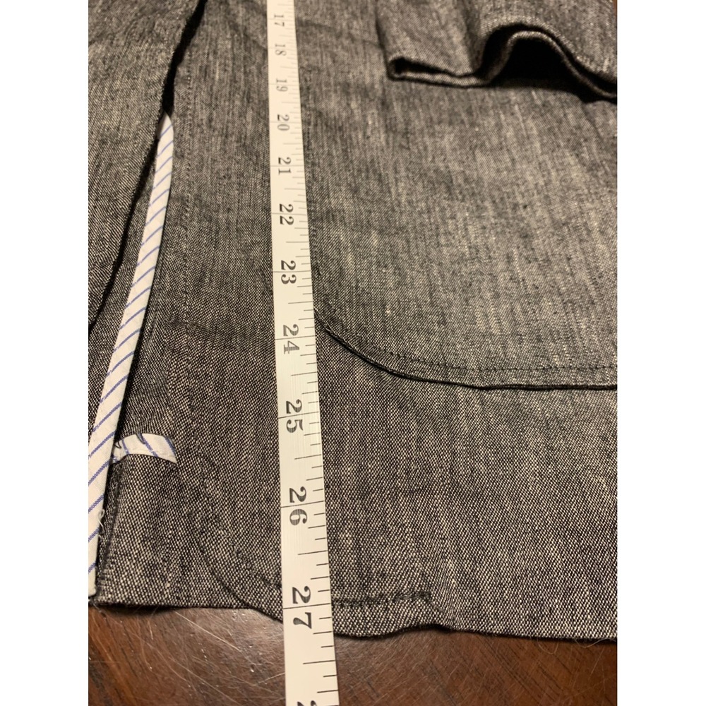 Lark & Wolff Urban Outfitters Grey Linen Blend 3/4 Sleeve Blazer Jacket Medium - Picture 6 of 8